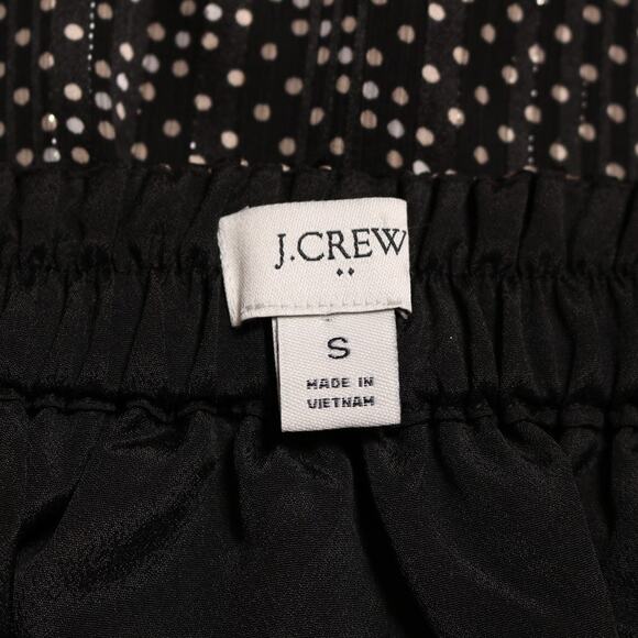 J Crew Tiered Ruffle Mini Skirt Black Gold Metallic Dot Pull On Style Size S - Picture 6 of 9